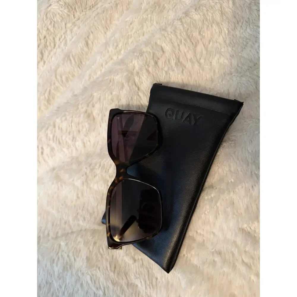 QUAY Level Up Remixed Tortoise Square Sunglasses Brown